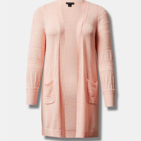 Torrid Sweaters - Duster Open Front Stitch Detail Sweater